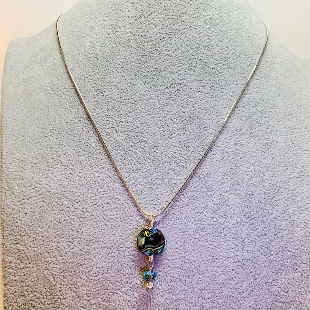 Wire wrapped Abalone Necklace